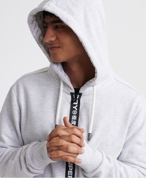 Superdry Urban Athletics Cipzár Férfi Kapucnis Pulóver Fehér | OINUH6759